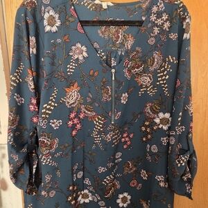 Maurices Floral Teal Blouse